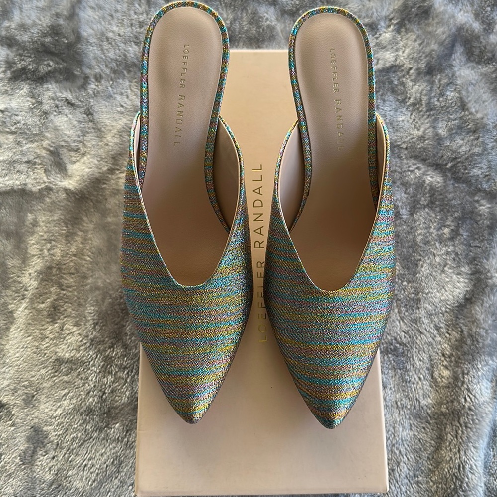 Loeffler Randall Juno Lime Rainbow Heels Brand New Size 8.5